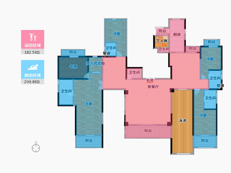 江苏省-南京市-雅居乐滨江国际-401.60-户型库-动静分区