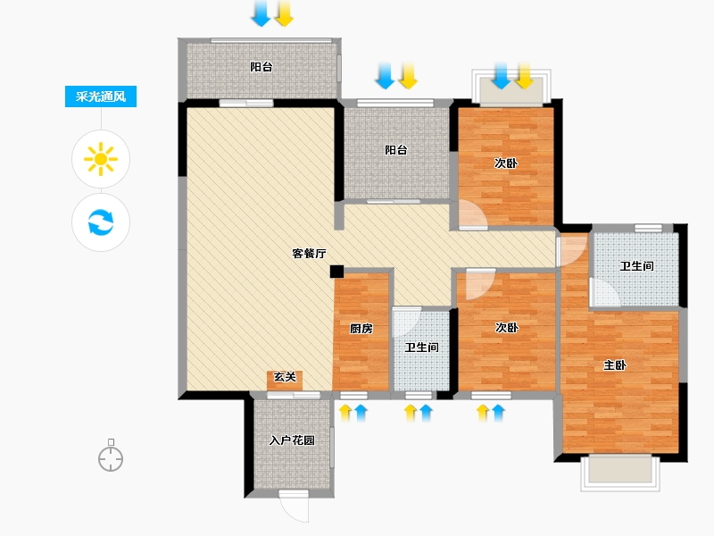 广西壮族自治区-南宁市-贵源城市新都-116.01-户型库-采光通风