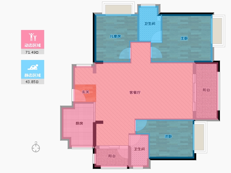 广东省-汕头市-诚品嘉园-103.21-户型库-动静分区