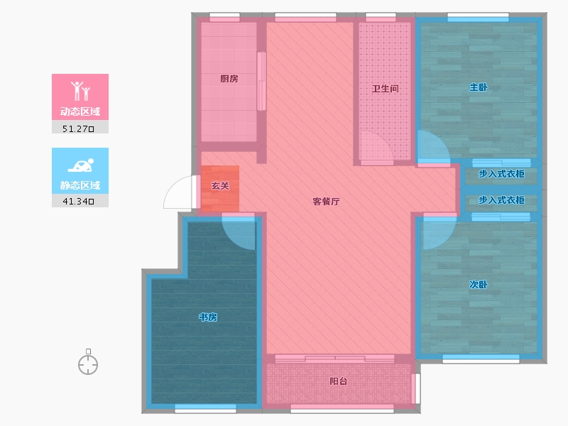 河北省-唐山市-兰庭华府-79.47-户型库-动静分区