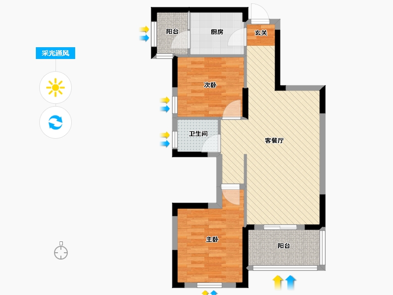 湖北省-武汉市-保利海上五月花-65.22-户型库-采光通风