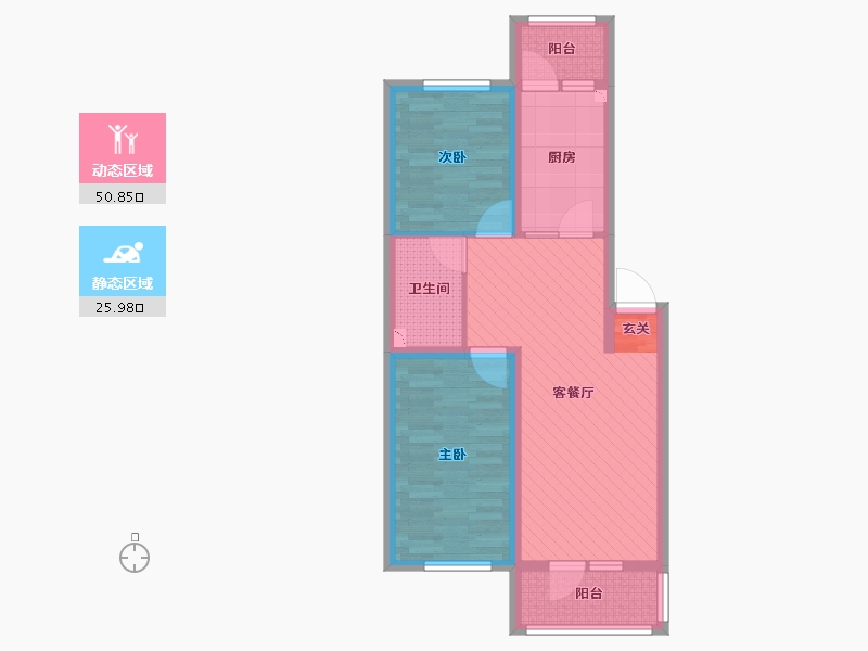 黑龙江省-哈尔滨市-学府路145号-66.74-户型库-动静分区