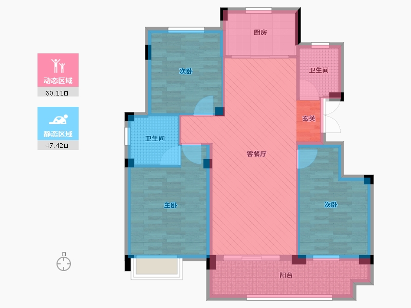 安徽省-黄山市-汇丰花园-95.80-户型库-动静分区