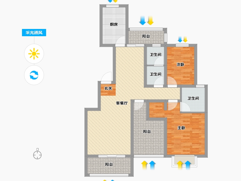 青海省-西宁市-阳光-95.07-户型库-采光通风