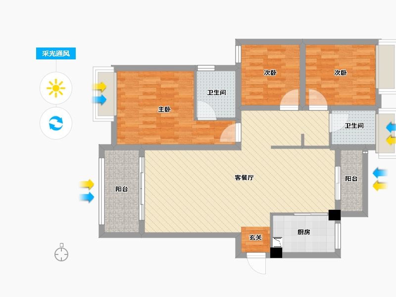 江西省-赣州市-信丰桃江龙城-89.00-户型库-采光通风