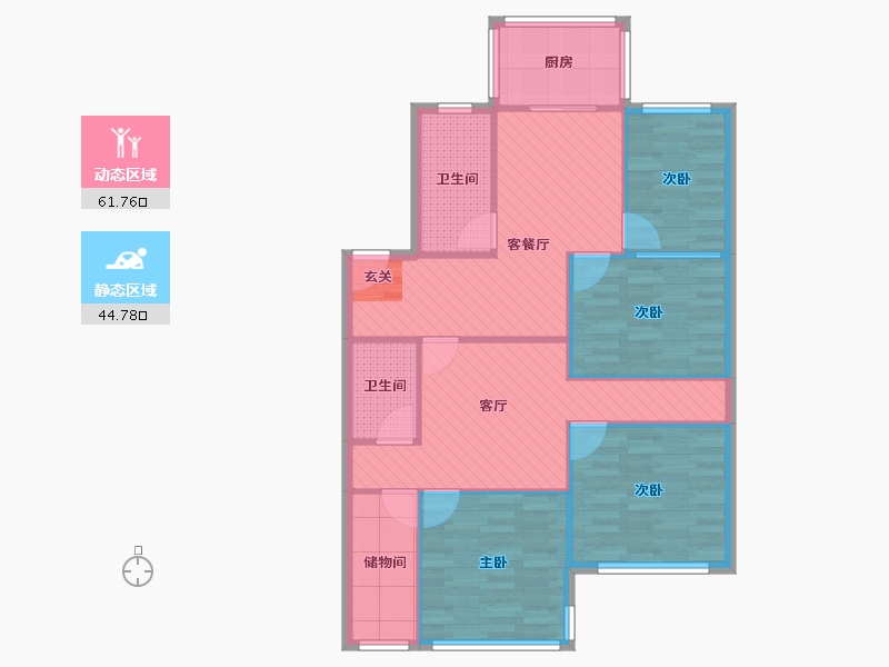 山东省-烟台市-幸国里小区-95.51-户型库-动静分区