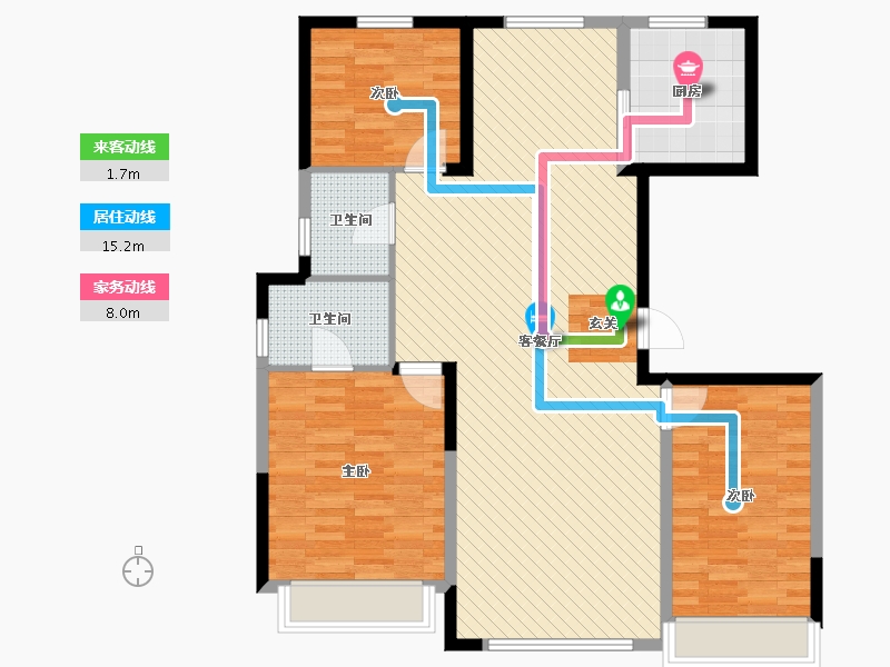 宁夏回族自治区-银川市-世悦府-105.55-户型库-动静线