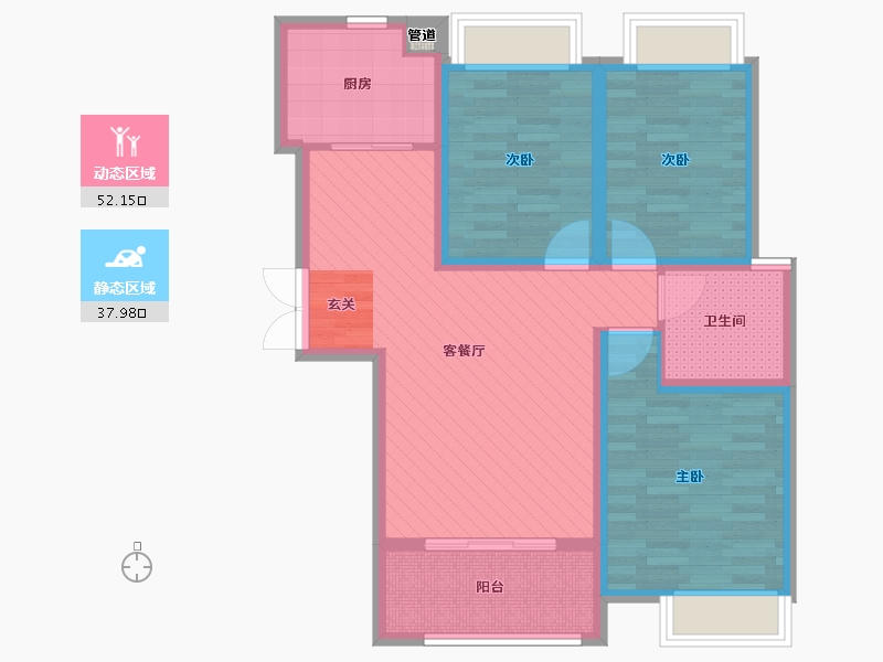 河南省-郑州市-汇泉西悦城-78.85-户型库-动静分区