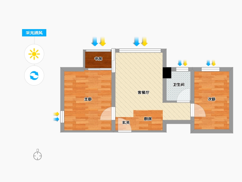 广西壮族自治区-桂林市-翠苑新城-42.53-户型库-采光通风