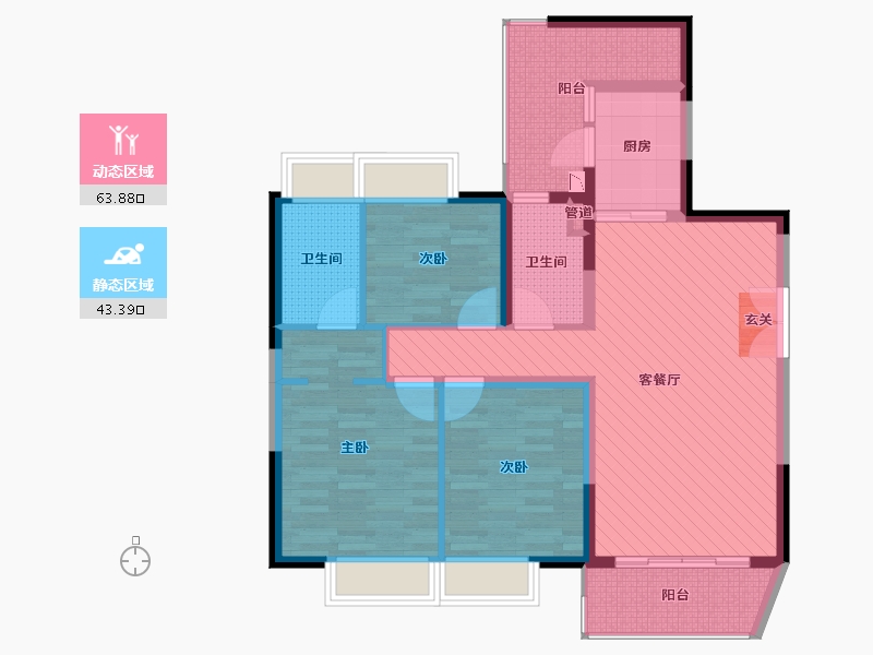 广东省-广州市-中海j暻晖华庭-94.07-户型库-动静分区