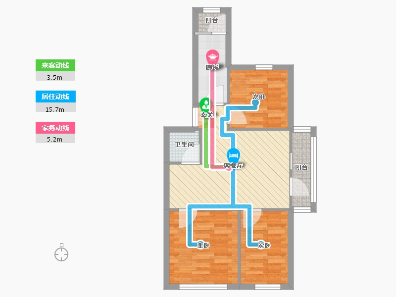 北京-北京市-龙华园东区-53.89-户型库-动静线