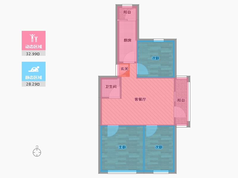 北京-北京市-龙华园东区-53.89-户型库-动静分区