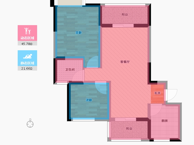 四川省-成都市-金科一城-57.59-户型库-动静分区