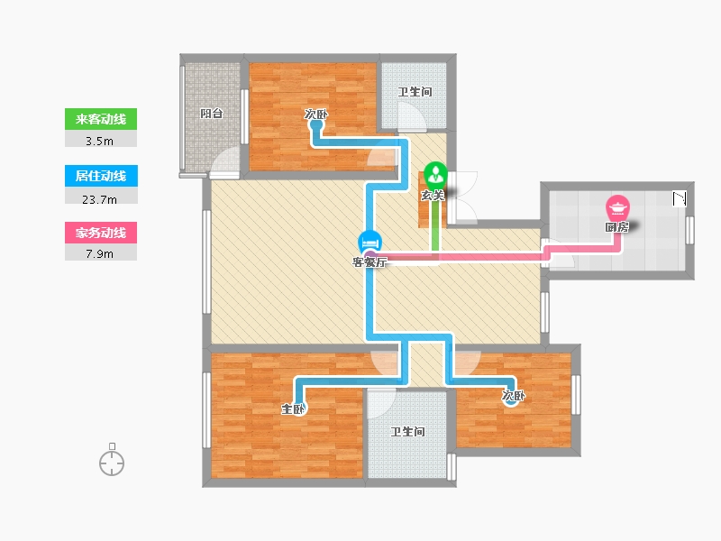 内蒙古自治区-赤峰市-四监狱家属楼-108.28-户型库-动静线