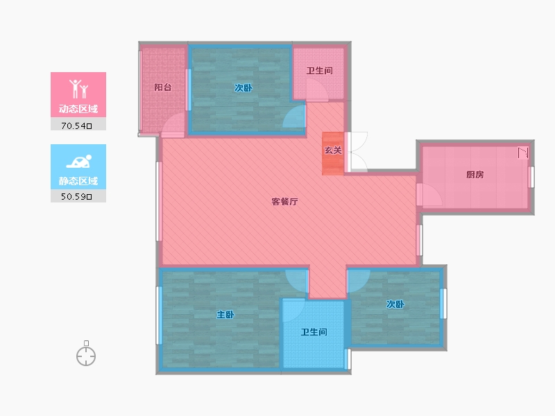 内蒙古自治区-赤峰市-四监狱家属楼-108.28-户型库-动静分区