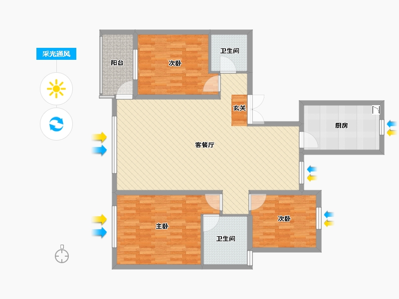 内蒙古自治区-赤峰市-四监狱家属楼-108.28-户型库-采光通风