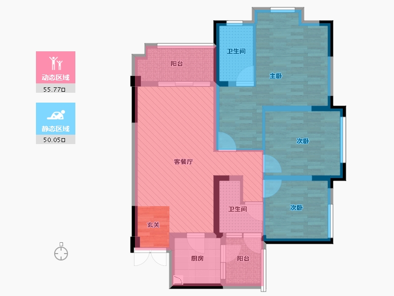 四川省-巴中市-置信・逸都花园-92.26-户型库-动静分区