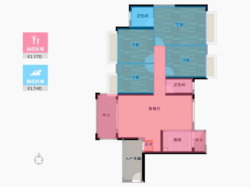 广东省-肇庆市-鸿景城-116.86-户型库-动静分区