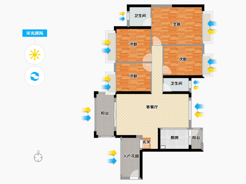 广东省-肇庆市-鸿景城-116.86-户型库-采光通风