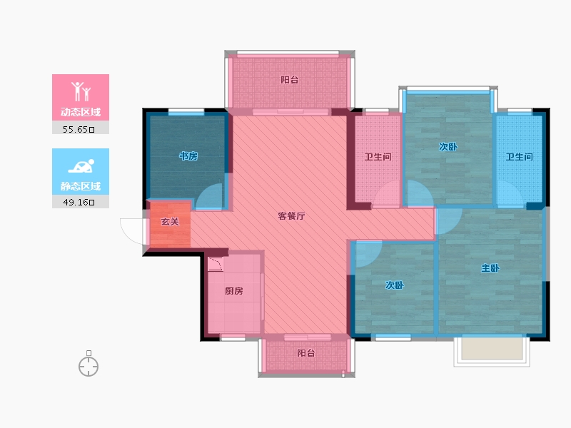 广西壮族自治区-南宁市-联发君悦-91.96-户型库-动静分区