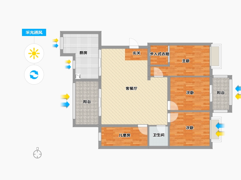 江苏省-盐城市-友创滨河湾-110.00-户型库-采光通风