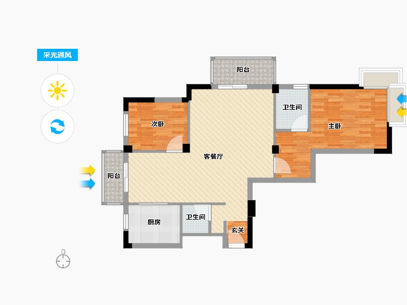 浙江省-温州市-乐清市文峰花苑-79.27-户型库-采光通风