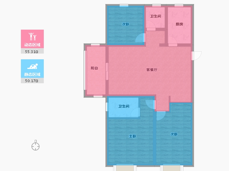 江苏省-宿迁市-宿迁太湖花园-94.00-户型库-动静分区