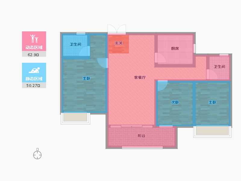 江苏省-盐城市-澣华苑-98.27-户型库-动静分区