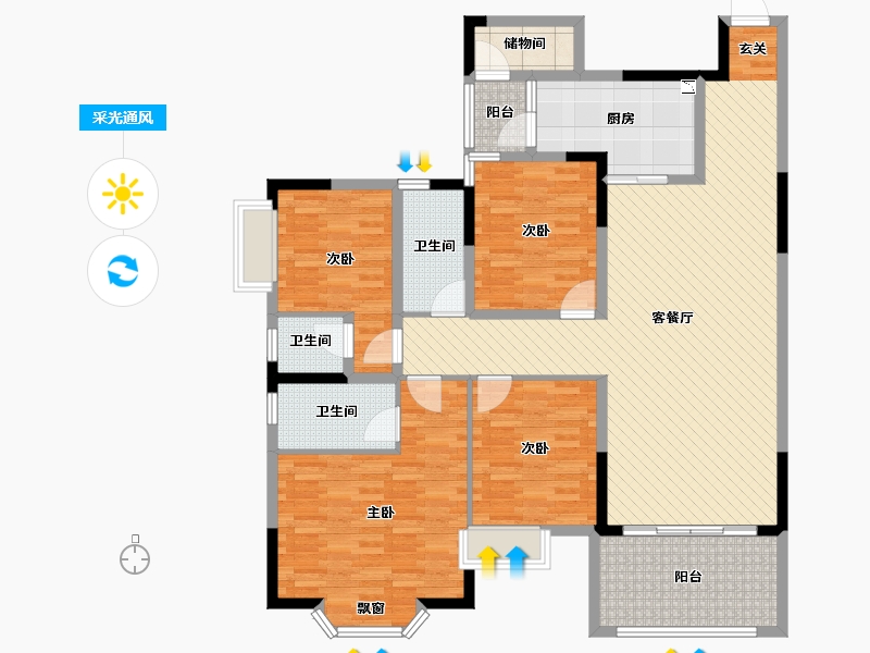 广东省-东莞市-东莞市凤岗镇-139.85-户型库-采光通风