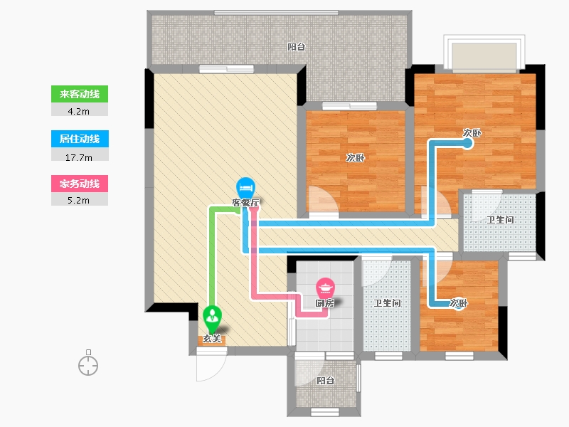 贵州省-黔南布依族苗族自治州-水岸公馆-85.04-户型库-动静线