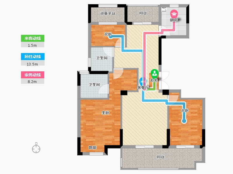 江苏省-泰州市-黄桥佳源广场-101.35-户型库-动静线