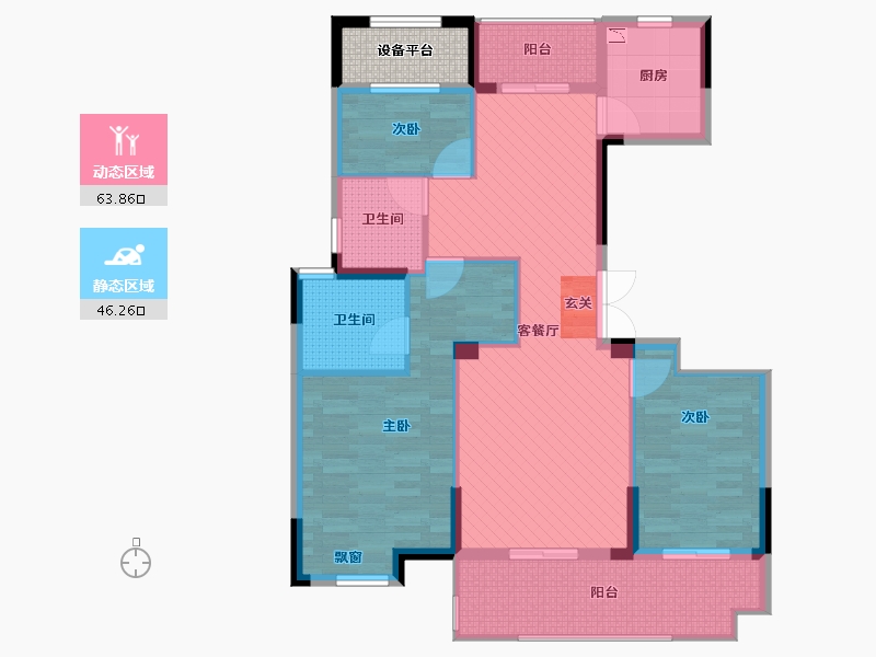 江苏省-泰州市-黄桥佳源广场-101.35-户型库-动静分区