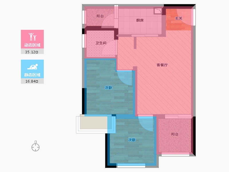 重庆-重庆市-聚金茗香苑-43.99-户型库-动静分区