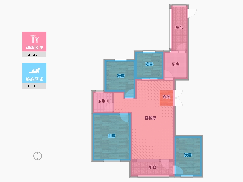 新疆维吾尔自治区-昌吉回族自治州-丁香园-87.01-户型库-动静分区