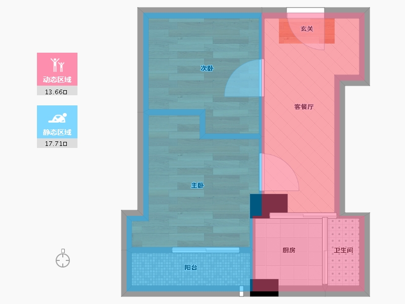 广东省-广州市-华荟大厦-26.65-户型库-动静分区