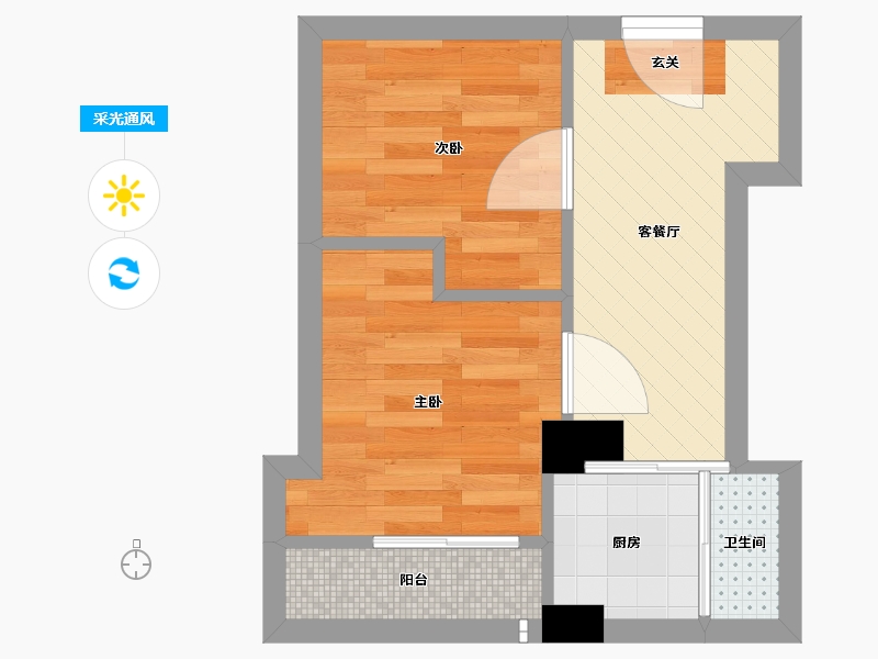 广东省-广州市-华荟大厦-26.65-户型库-采光通风