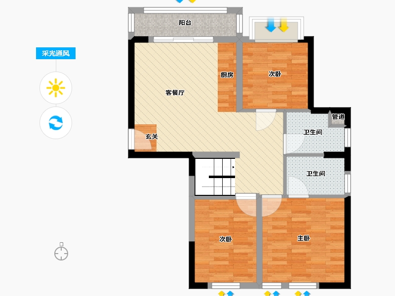 福建省-泉州市-福信财富中心-70.54-户型库-采光通风