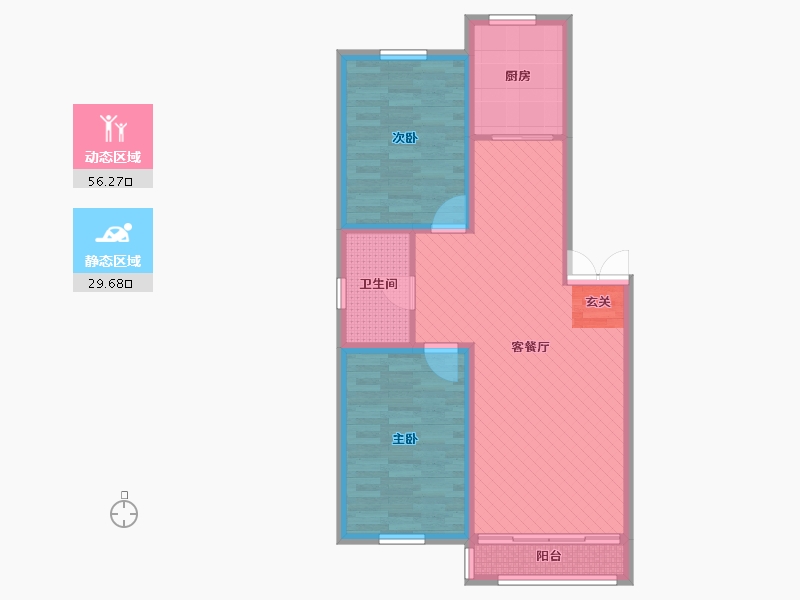 辽宁省-沈阳市-益格清水湾-75.74-户型库-动静分区