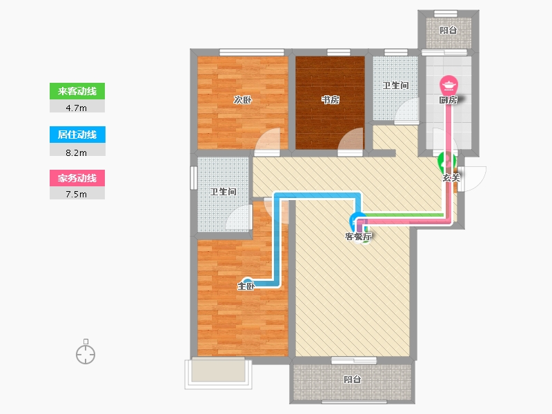 山西省-临汾市-临汾市东盛华庭-83.27-户型库-动静线