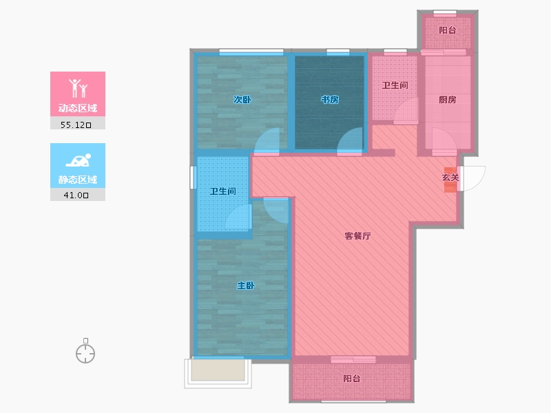 山西省-临汾市-临汾市东盛华庭-83.27-户型库-动静分区