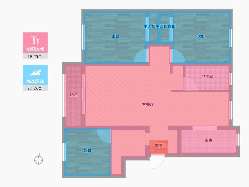 河北省-唐山市-兰庭华府-81.87-户型库-动静分区