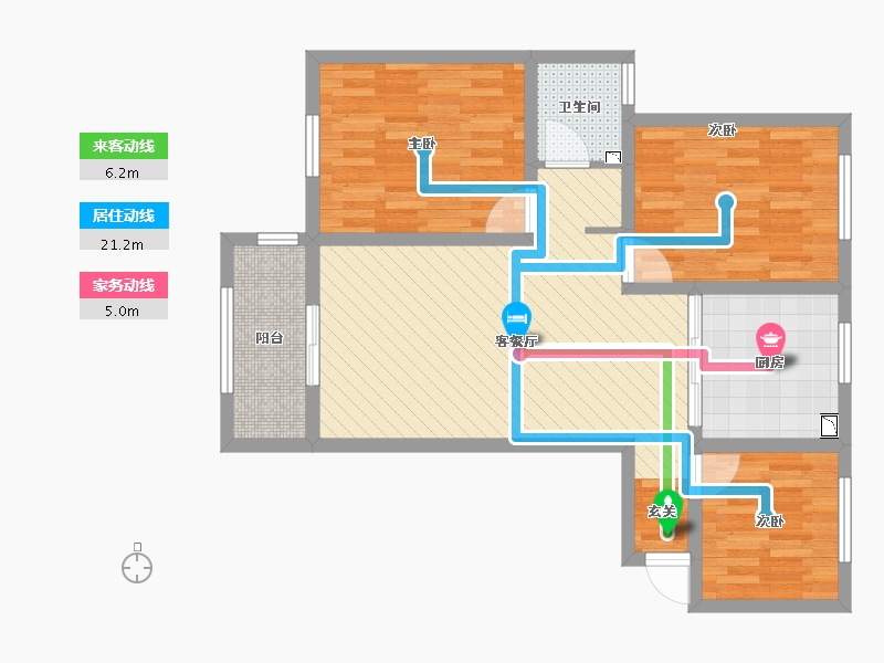 江苏省-南通市-金雅中央城-76.10-户型库-动静线