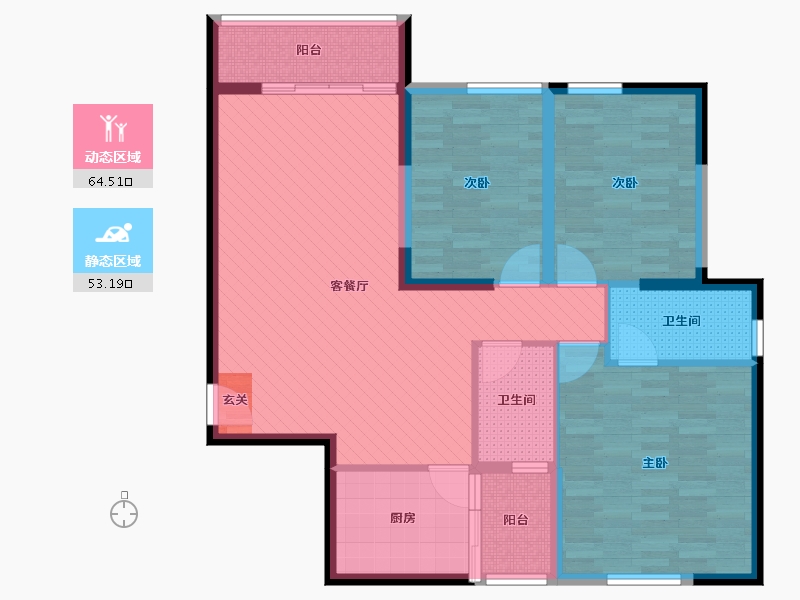 福建省-泉州市-梅龙小区-104.67-户型库-动静分区