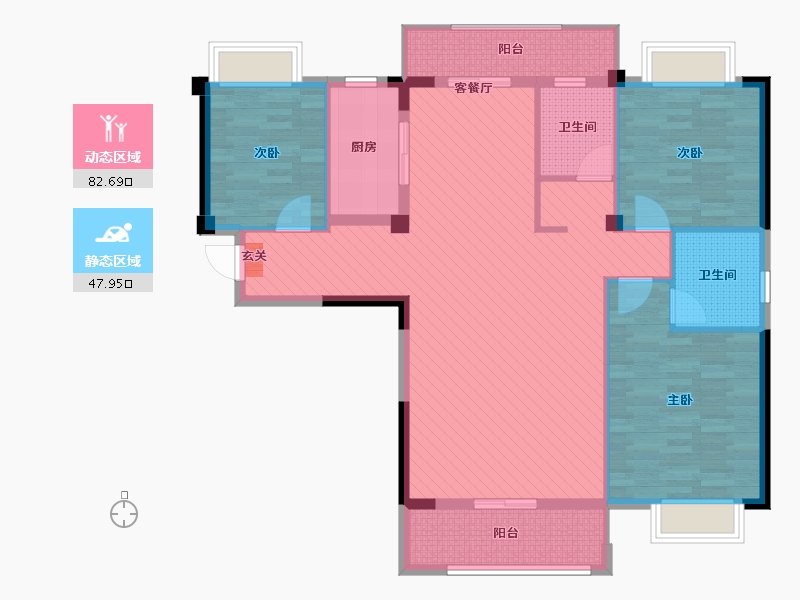 福建省-泉州市-新景广海外滩-117.59-户型库-动静分区