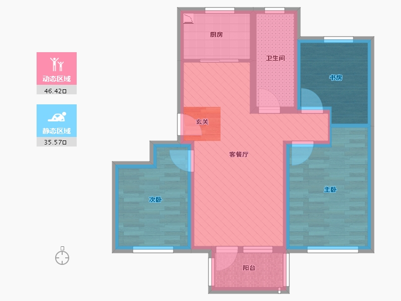 山东省-青岛市-世茂公园美地-71.00-户型库-动静分区