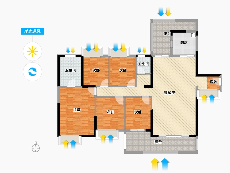 广西壮族自治区-玉林市-玉林奥园康城-146.22-户型库-采光通风