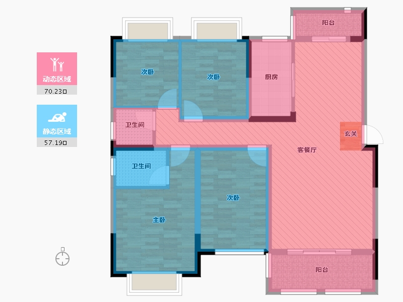 湖南省-常德市-金爵华府-111.82-户型库-动静分区