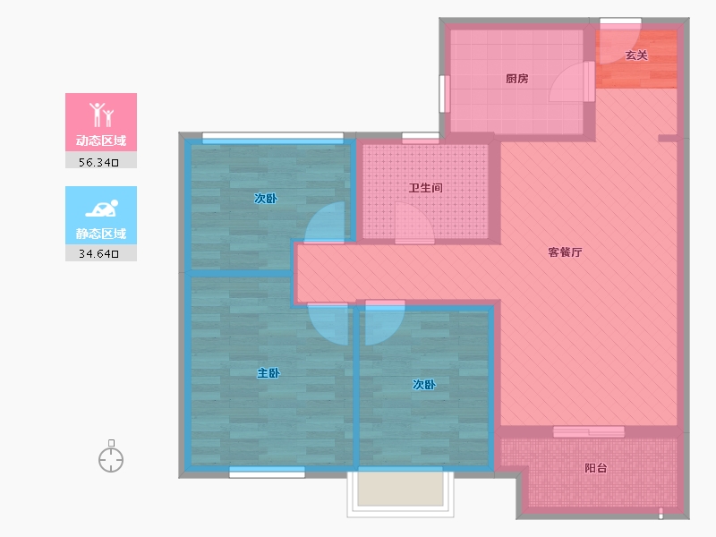 江苏省-苏州市-万科碧桂园-80.00-户型库-动静分区