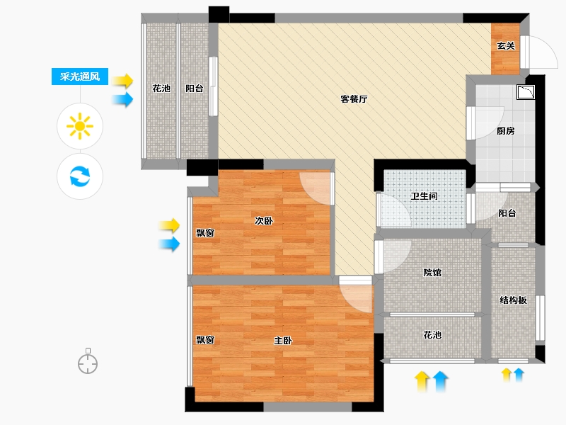 四川省-广安市-邻水宏帆三期-77.56-户型库-采光通风