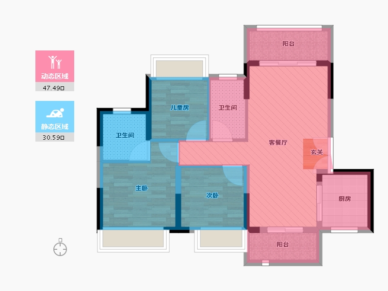 广东省-惠州市-惠州市惠阳区白云二路-67.20-户型库-动静分区